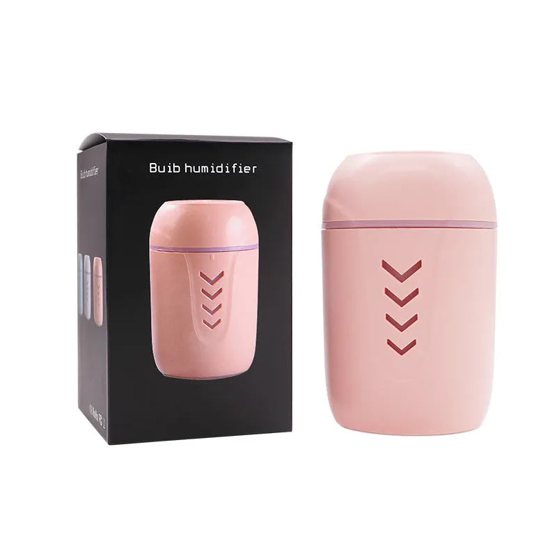 X3 model portable columnar car humidifier in blue, white, or pink with 200ml tank.