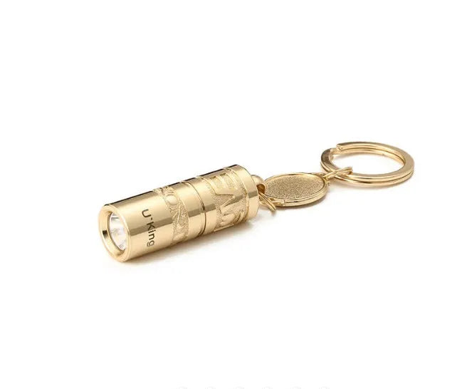 Mini portable gold zinc alloy LED flashlight keychain waterproof outdoor emergency light