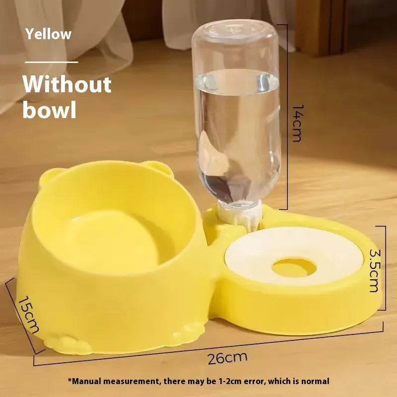 Double bowl automatic drinking pet basin plastic cat feeder ceramic water dispenser haze blue