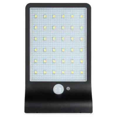 Black and white outdoor solar garden light with IP65 waterproof rating for balcony and courtyard use