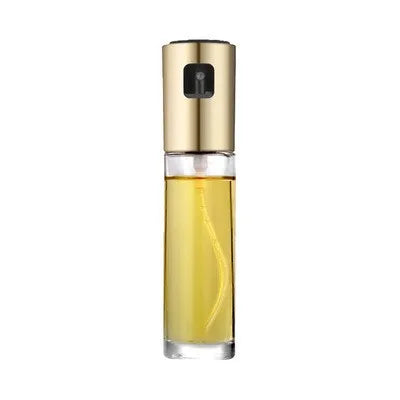 ABS glass push type oil spray bottle 100ml in gold for kitchen cooking