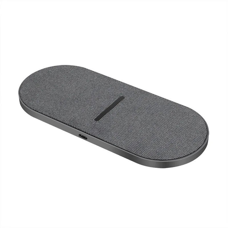 Black wireless charging pad pair with 10W quick charge capability