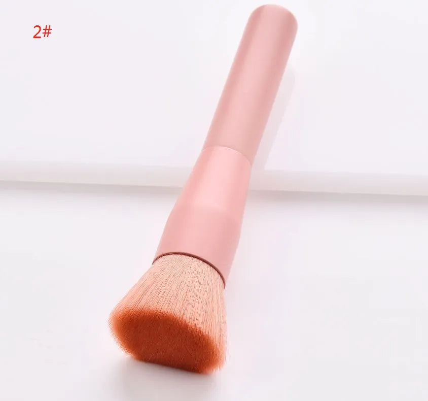 10-piece wooden handle makeup brush set with nylon bristles for professional cosmetic application