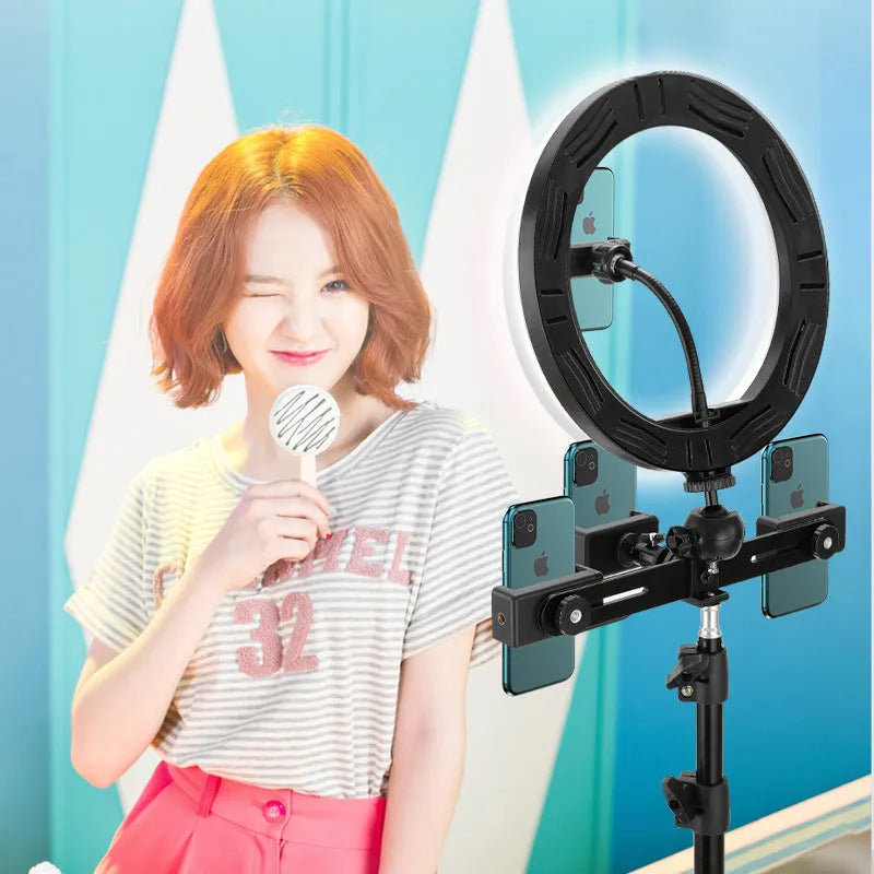 10-inch ring selfie light with metal bracket for smartphone photography