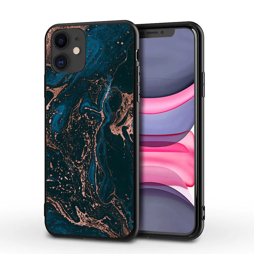 Marble pattern iPhone case with waterproof and drop-resistant TPU PC construction