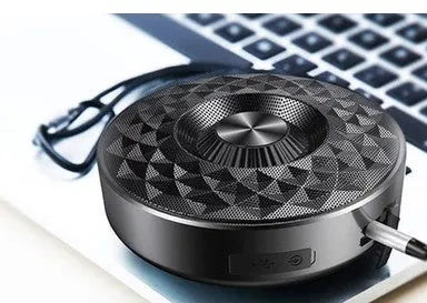 Mini wireless Bluetooth sound box in black, orange, and silvery white colour options.