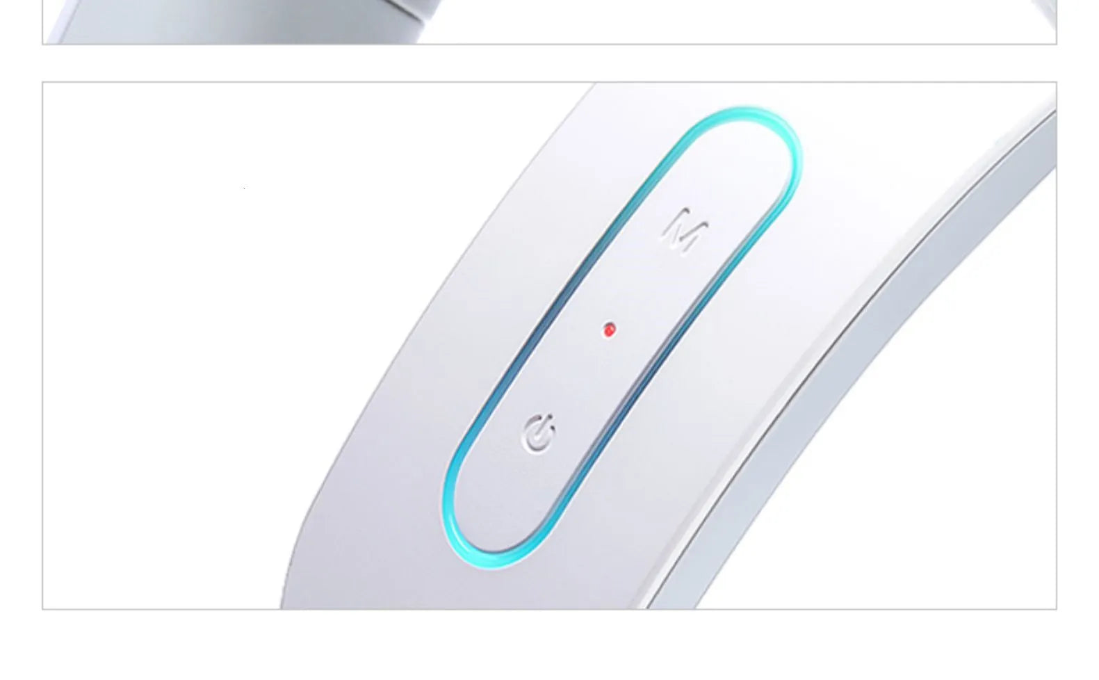 White electric acupressure massager with heat therapy for neck and shoulder pain relief.