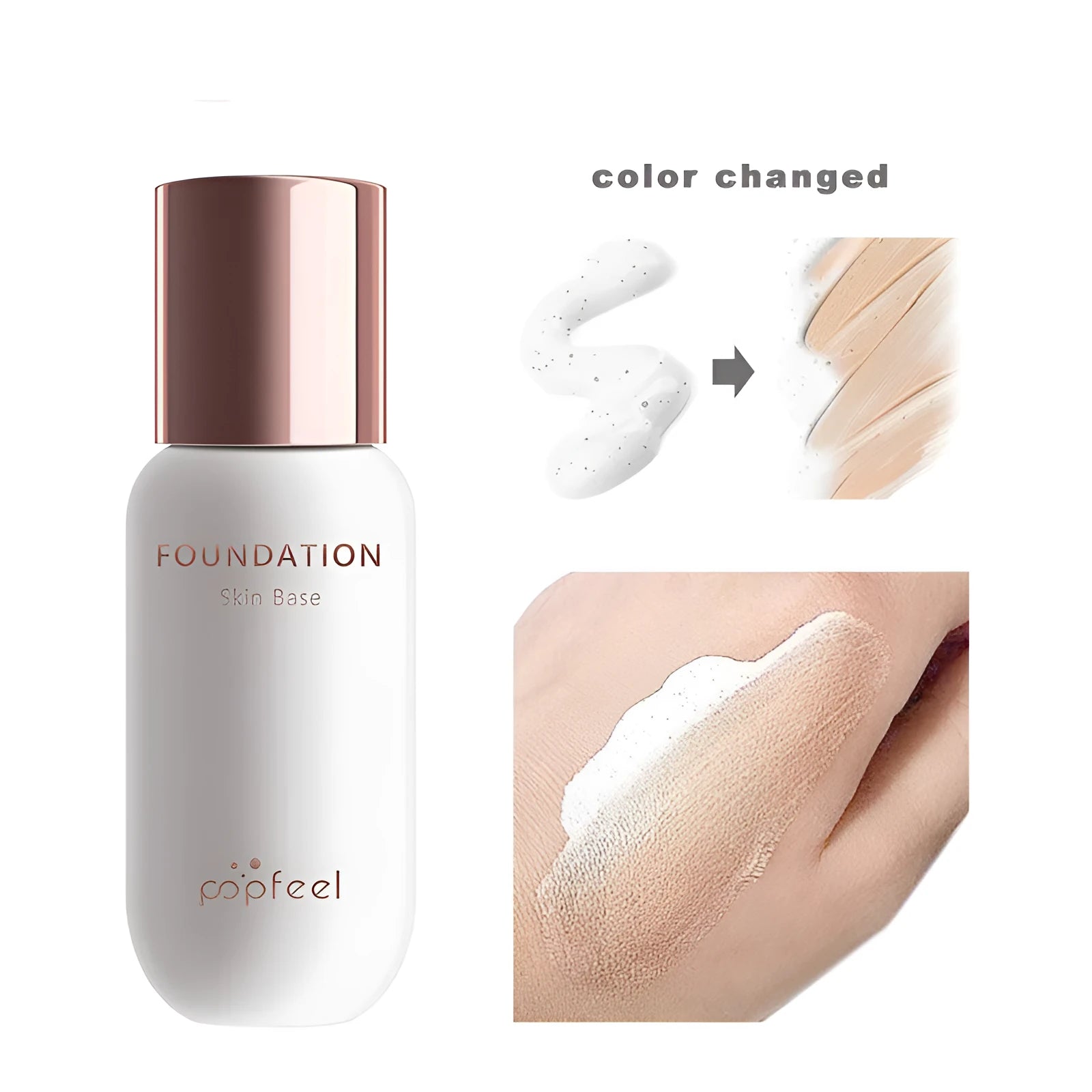 POPFEEL warm skin foundation 30ml liquid concealer in warm tone for natural makeup