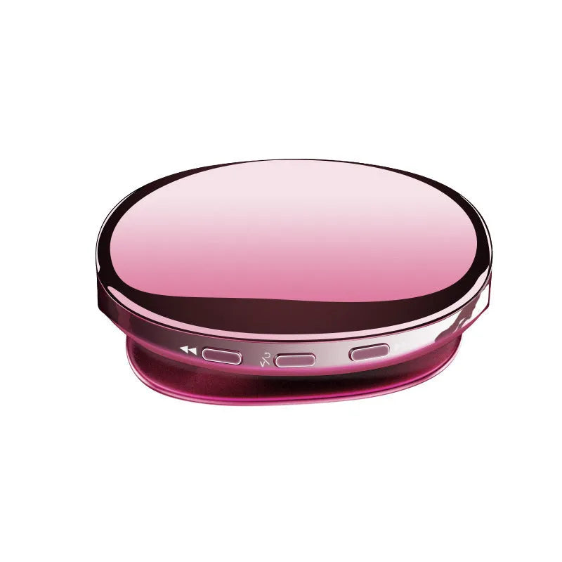 Black, blue, or rose gold portable Bluetooth MP4 music player with OLED screen and push buttons.