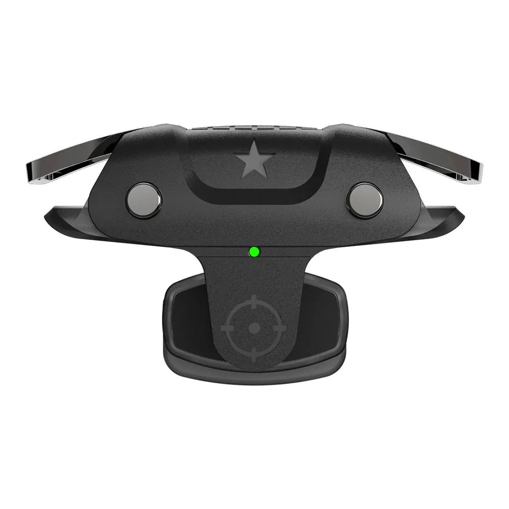 Black F5 mobile game controller showing compact 5cm dimensions for phone gaming