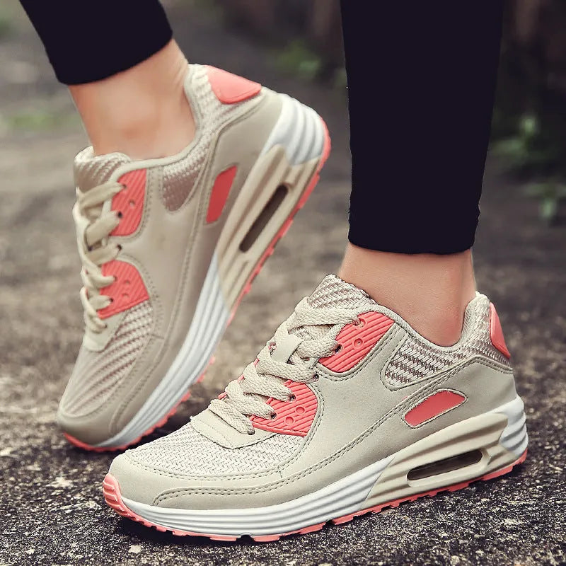 Women's casual shoes with 3.5cm block heel in beige orange, grey, and pink purple colour options