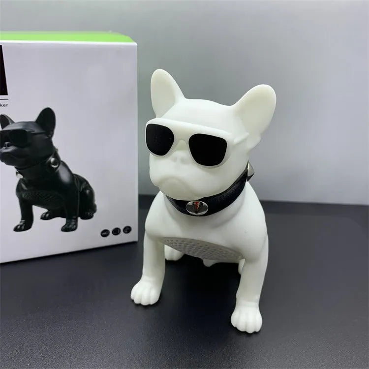Mini full body bulldog Bluetooth speaker in black, red or white colour with wireless audio playback