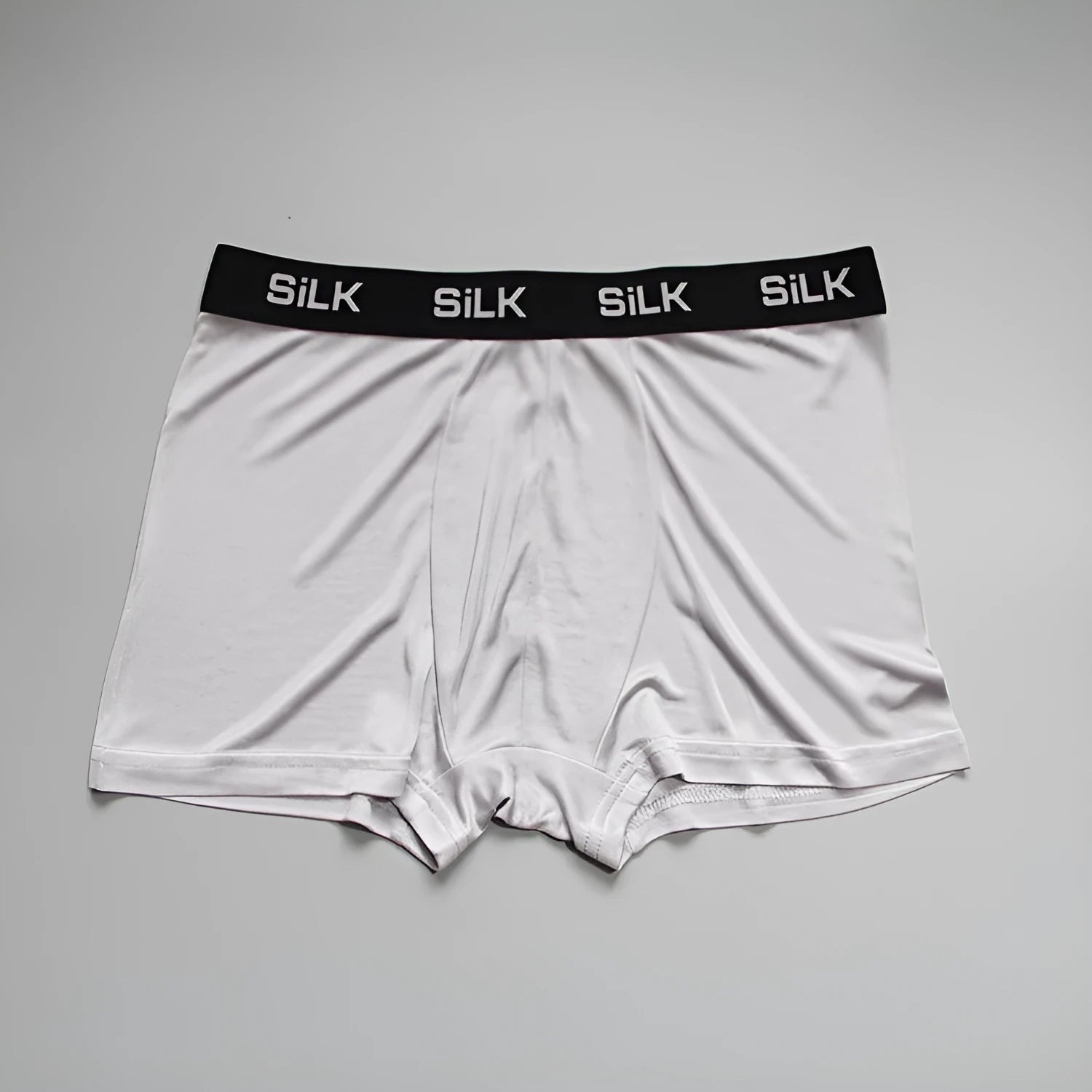 Men's silk loose shorts in navy blue colour with mid waist design