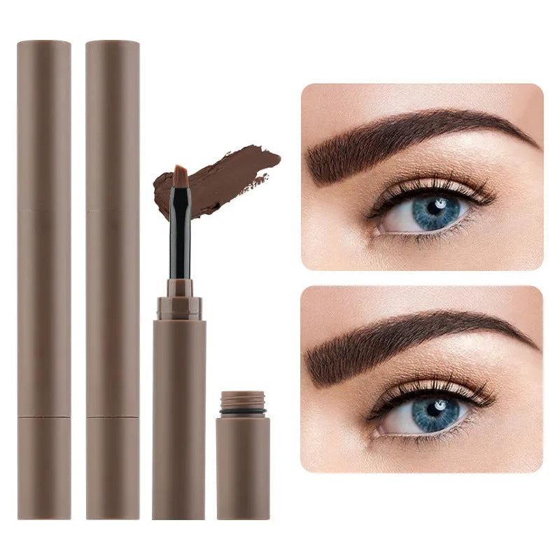 Double-headed eyebrow cream for shaping and colouring, shown in five shade options.