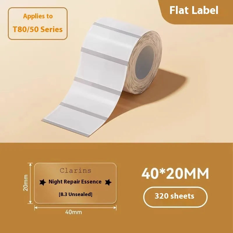 Pack of transparent waterproof adhesive sticker labels in various rectangular and round sizes on a sheet