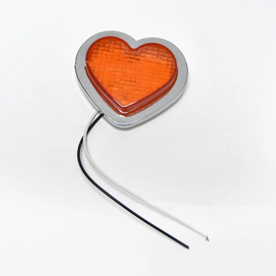 Japanese-style heart-shaped red LED automotive sidelight for fender mounting