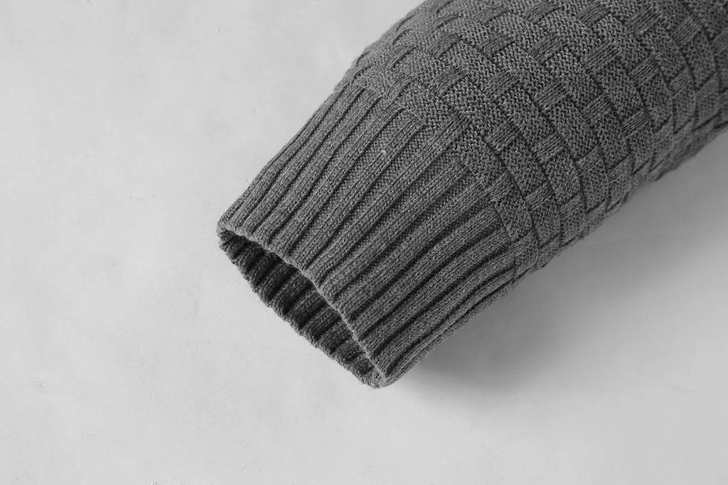 Men's black hoodie sweater made from cotton and polyester blend fabric.