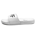Personalised large-size men's open-toe slippers with rubber soles in black and white