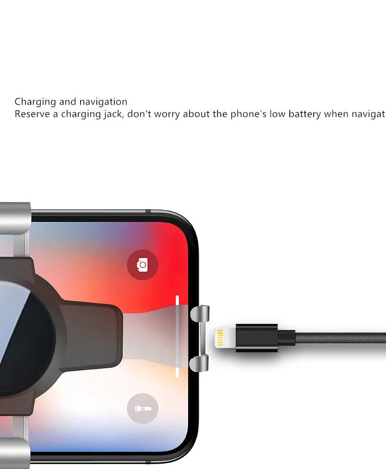 S4 black mirror ABS mobile phone bracket mounted on car air conditioning vent holding smartphone