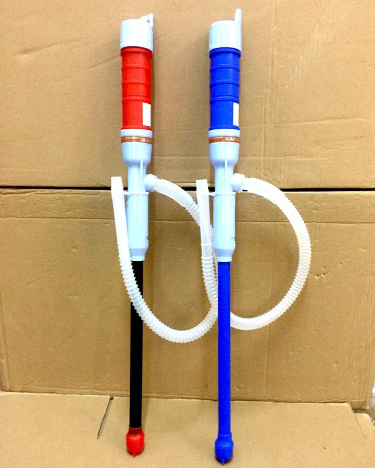 Blue manual siphon pump for fuel transfer with PP plastic construction