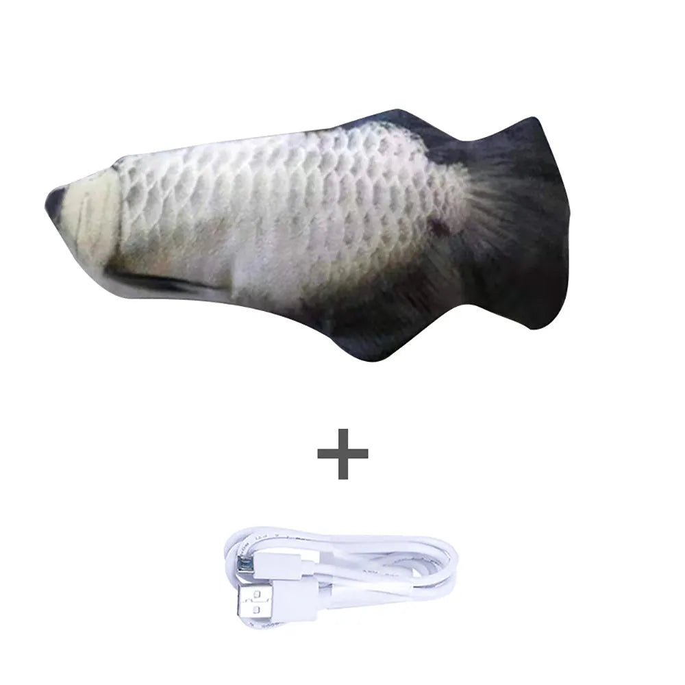 USB rechargeable electric jumping fish cat toy without catnip, 30cm multicolour electronic pet toy