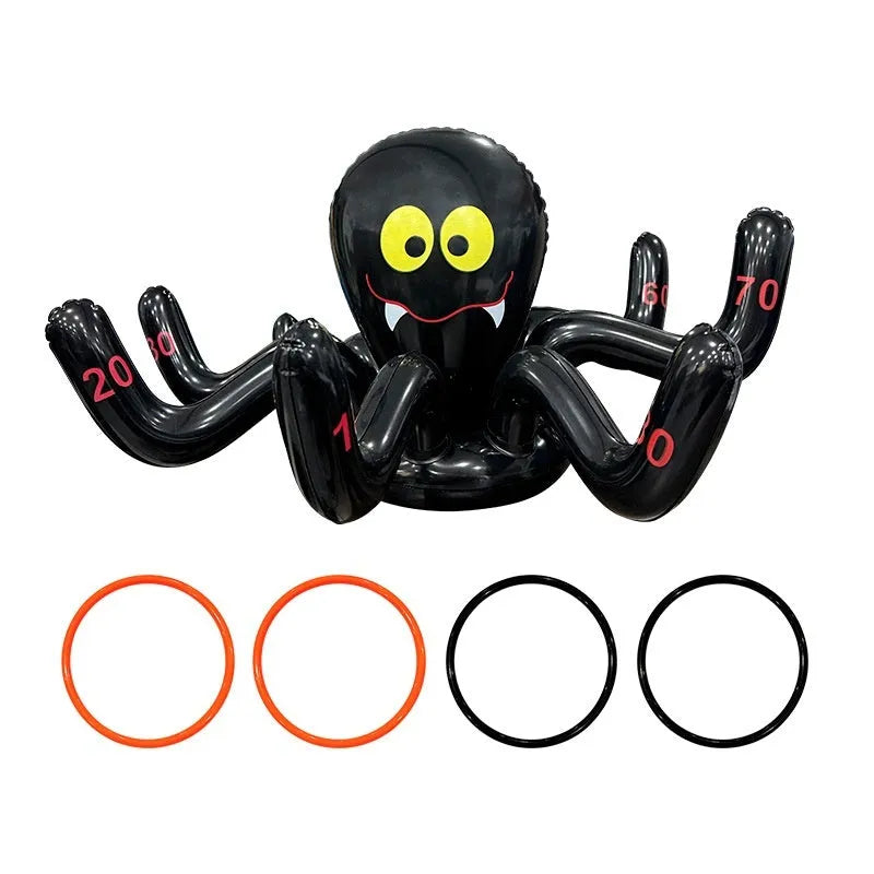 PVC inflatable Halloween throwing toy with octopus design for ghost festival games