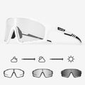 Colour-changing cycling sunglasses with photochromic lens and TR90 frame