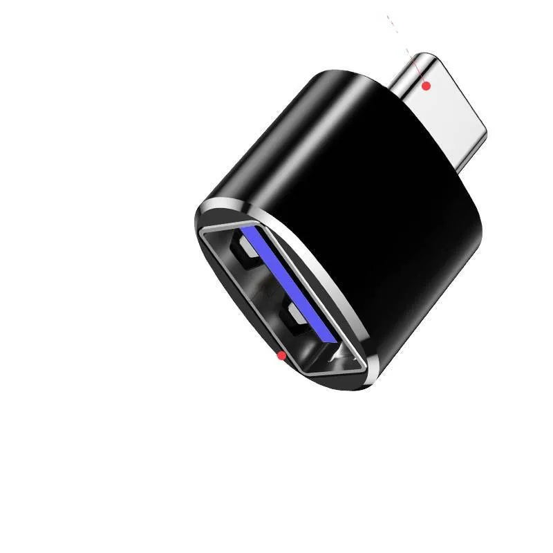 Type-C OTG adapter showing USB-A female port and Type-C male connector in available colour options