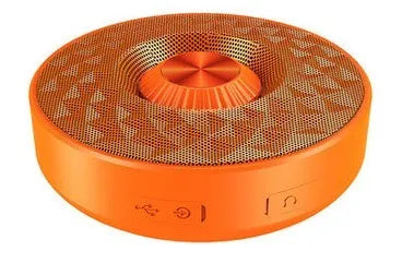 Mini wireless Bluetooth sound box in black, orange, and silvery white colour options.