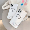 Soft silicone Apple iPhone case with a Korean bear cartoon design on the back.