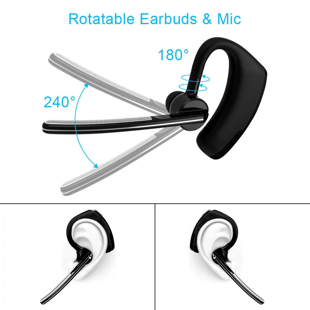 V9 Jerry style Bluetooth wireless headset with ear-bud and charging cable