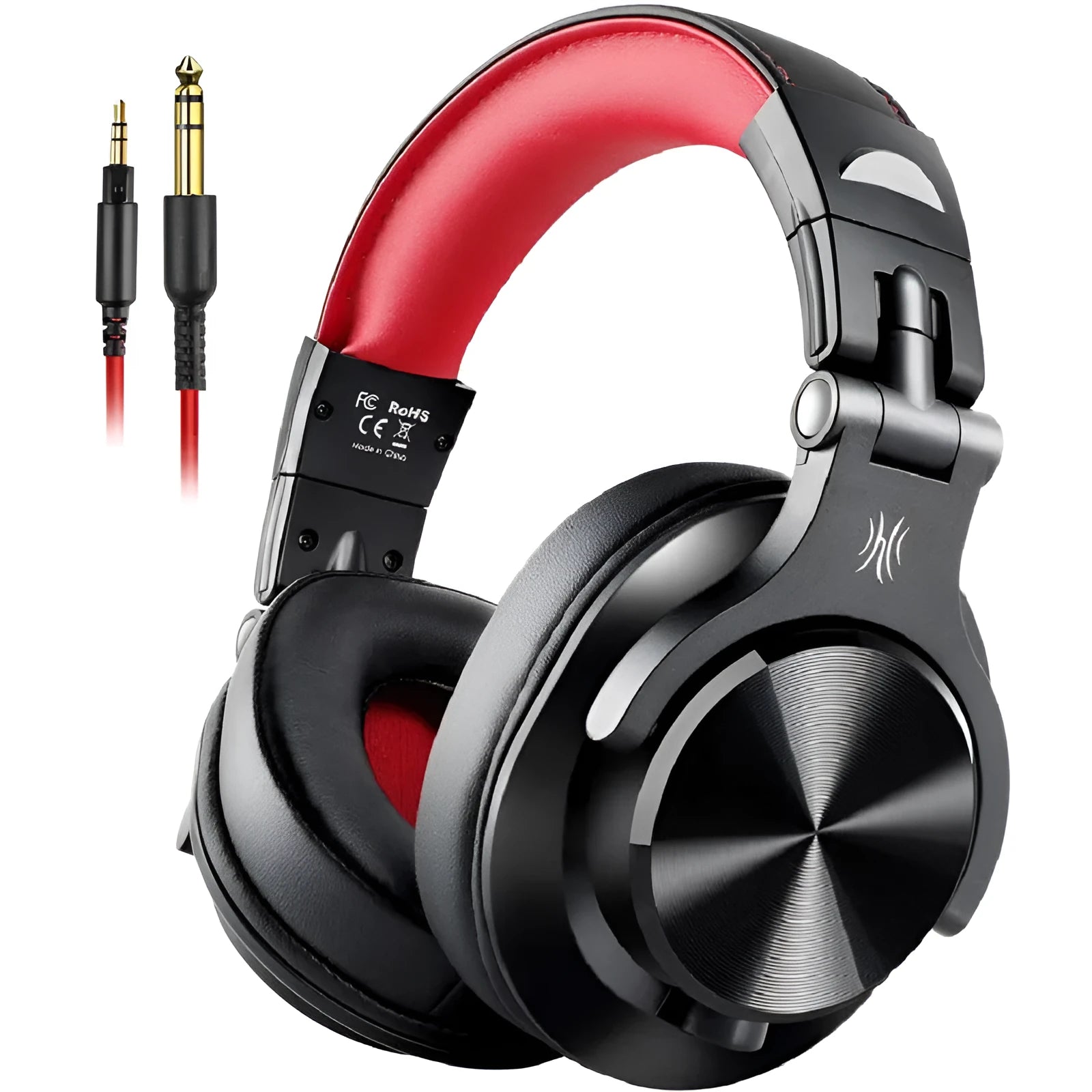 OneOdio over-ear headphones with 40mm drivers in black or red colour