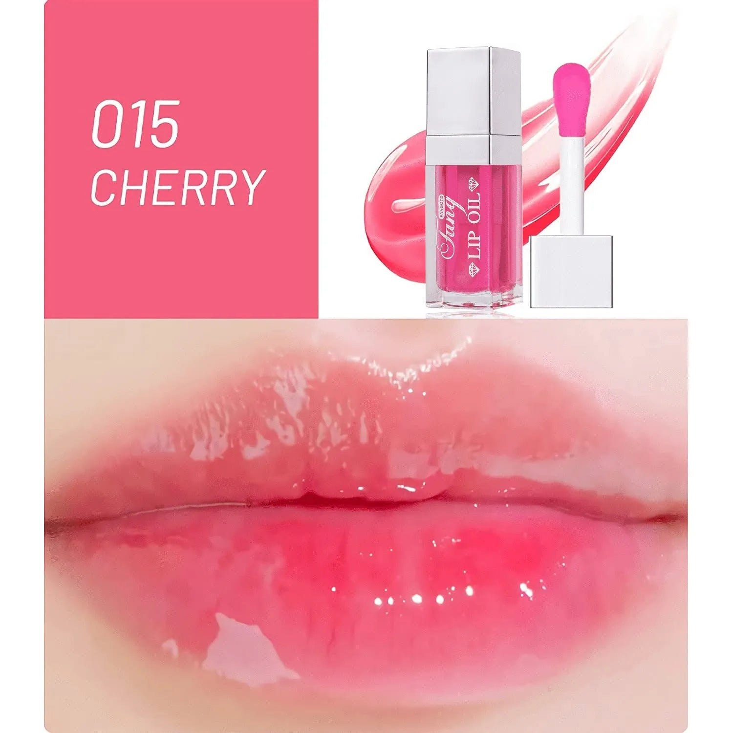 Five colour mint lip gloss tubes with moisturising formula and applicator