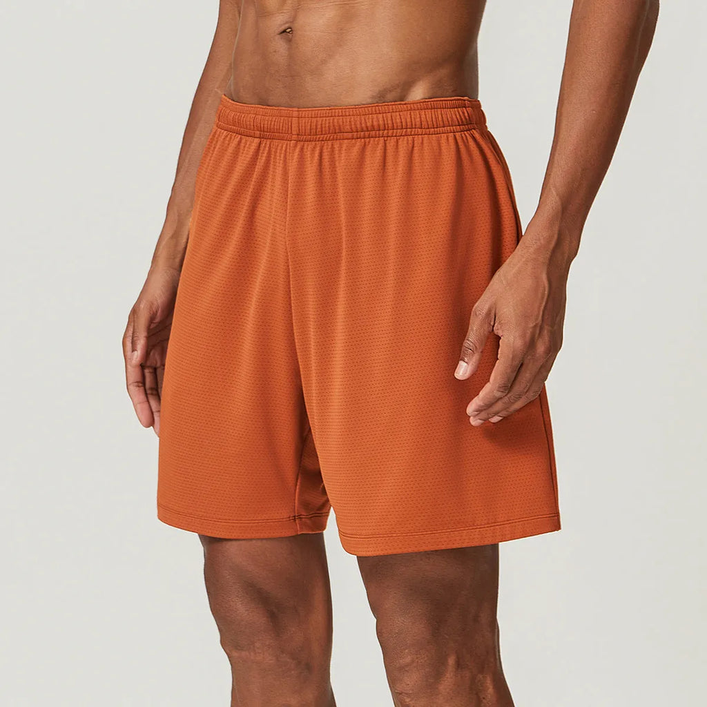 Men's quick-drying double-layer running shorts in multiple colours with mid-waist design for gym workouts