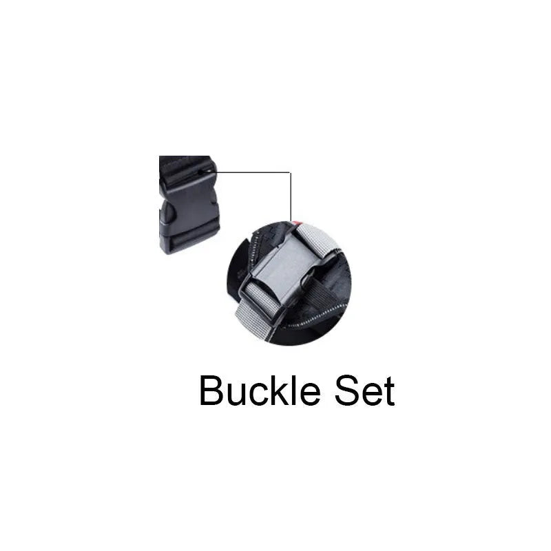 A reflective adjustable dog harness vest shown on a dog, with a handle and D-ring for leash attachment.