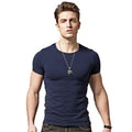 Men's summer t-shirt in bamboo and polyester blend fabric available in multiple colours