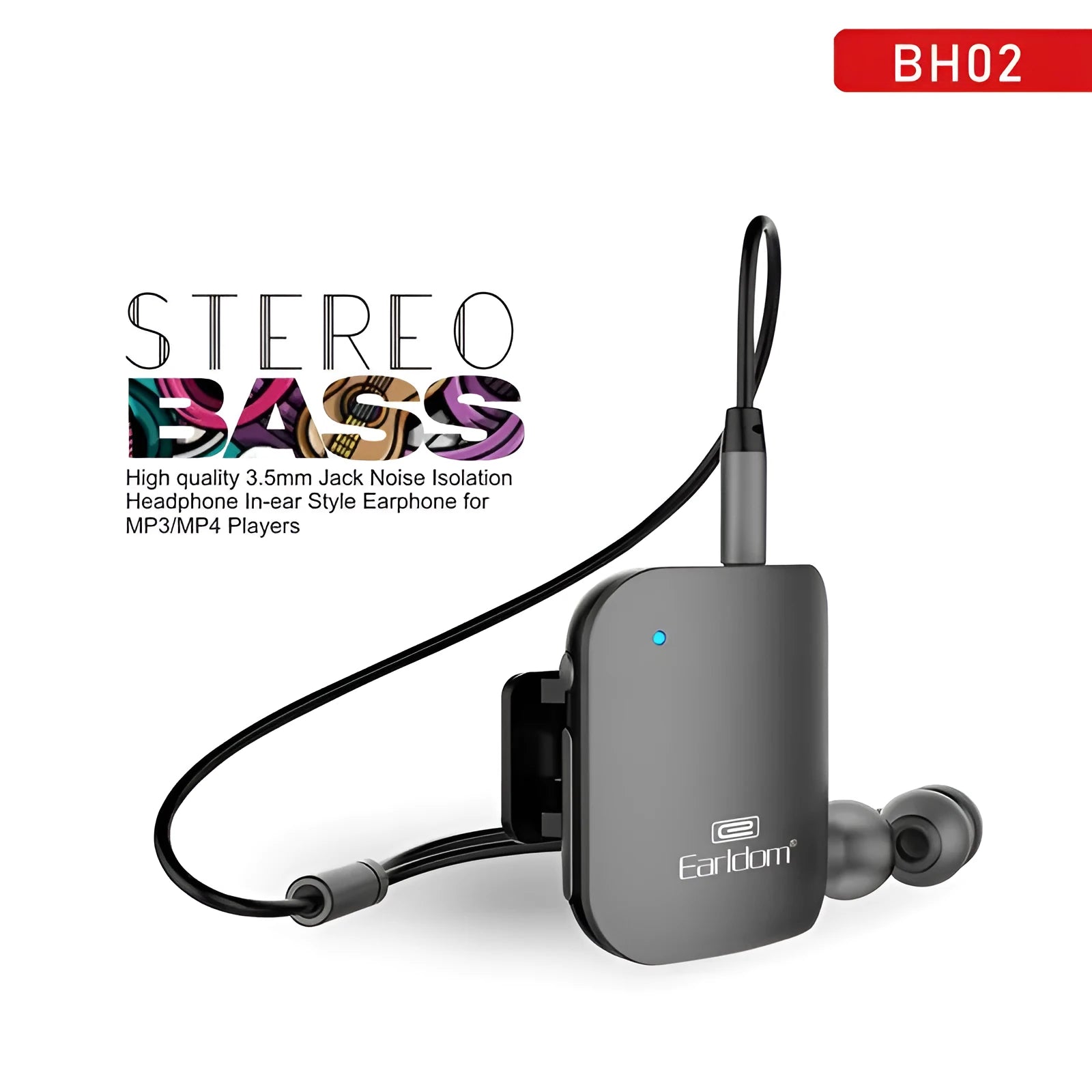 Bluetooth audio receiver for headphones with lavalier style in black, grey, red or second-generation options