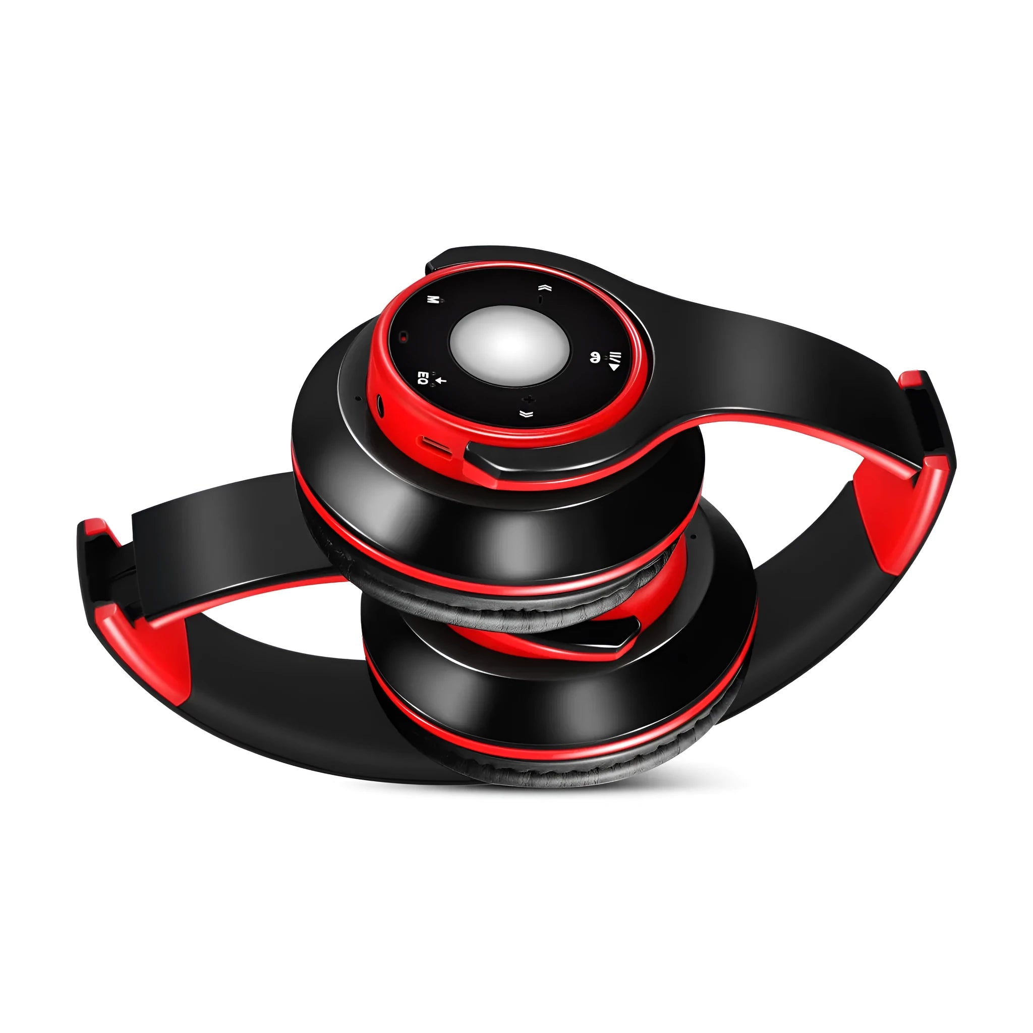 Blue, red, and rose red foldable wireless Bluetooth headset with adjustable hinges and MP3 support