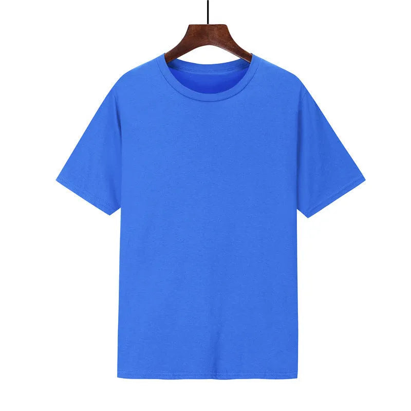 Men's loose fit cotton T-shirt with printed design shown in multiple colour options