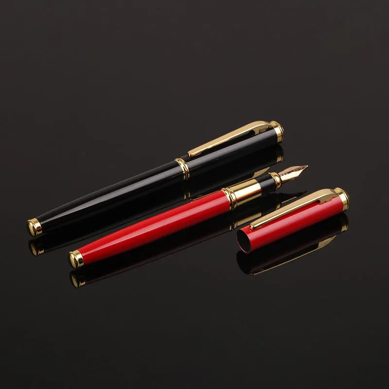 Red and black metal ink pen with 0.5mm nib for office and corporate use