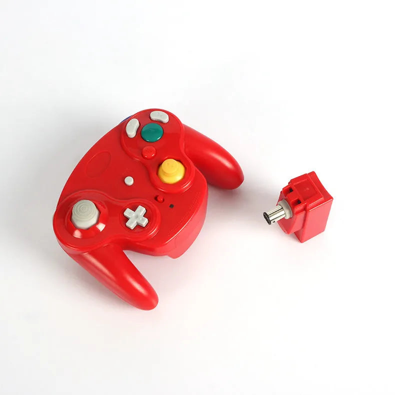 NGC 2.4G wireless game handle for Wii and Nintendo GameCube in multiple colours.