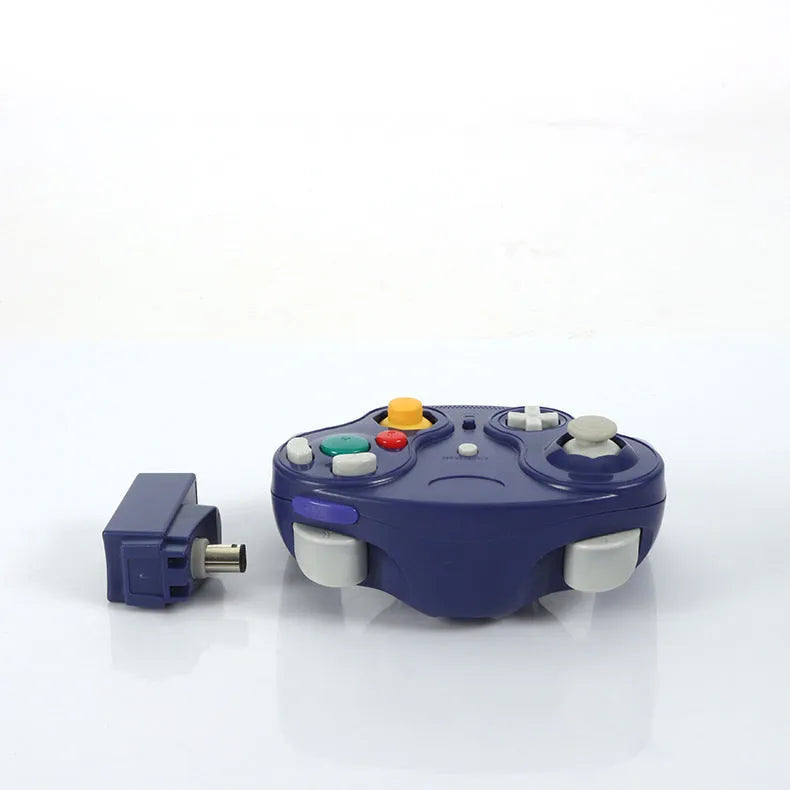 NGC 2.4G wireless game handle for Wii and Nintendo GameCube in multiple colours.