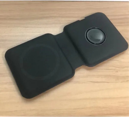 White 2 in 1 magnetic wireless charging dock with foldable design and dual charging surfaces