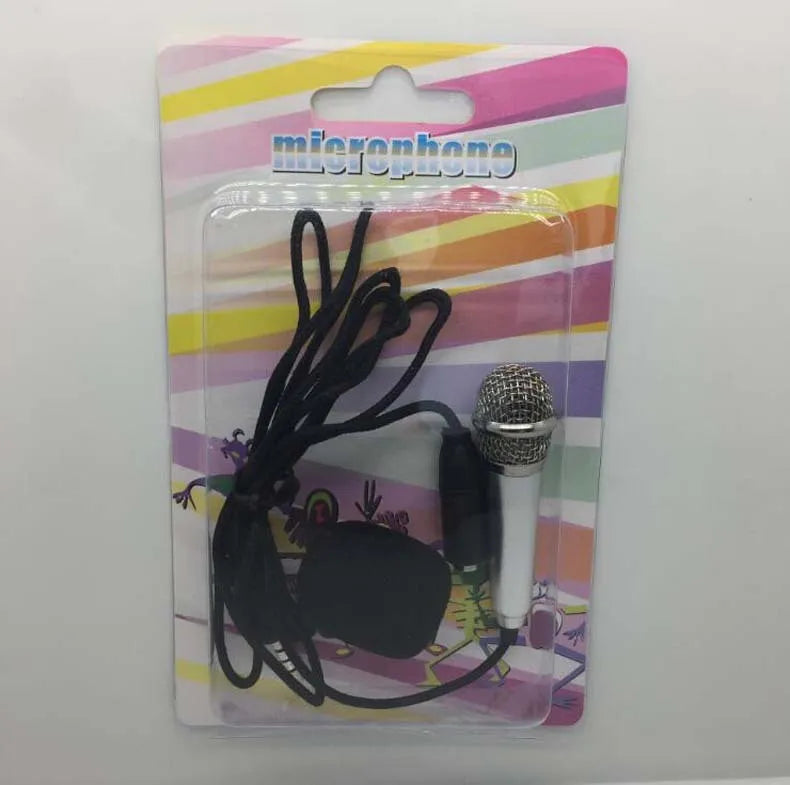 T3 model mini condenser wired microphone with 3.5mm plug in blue, gold, red, and silver colour options.