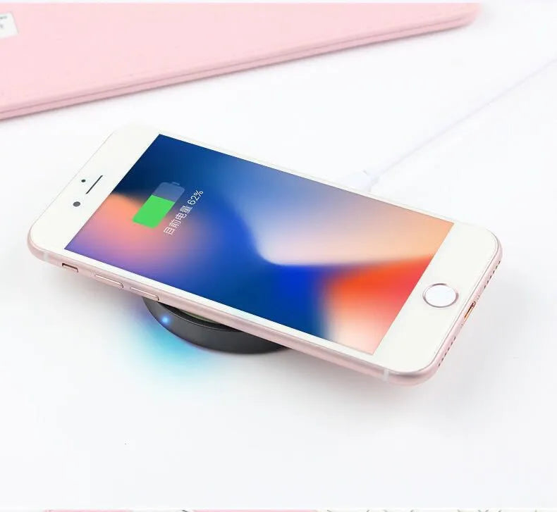 Square wireless phone charging base in six colour options with Qi compatibility