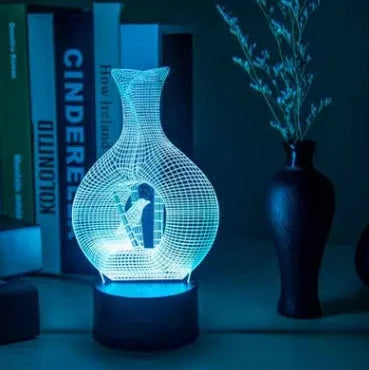 3D acrylic LED night light on ABS base with seven colour touch control options