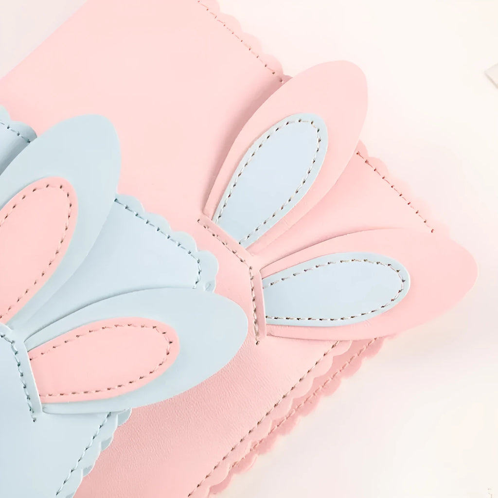 Cute bunny mini photo album with loose-leaf pages in pink, blue, or white colour options