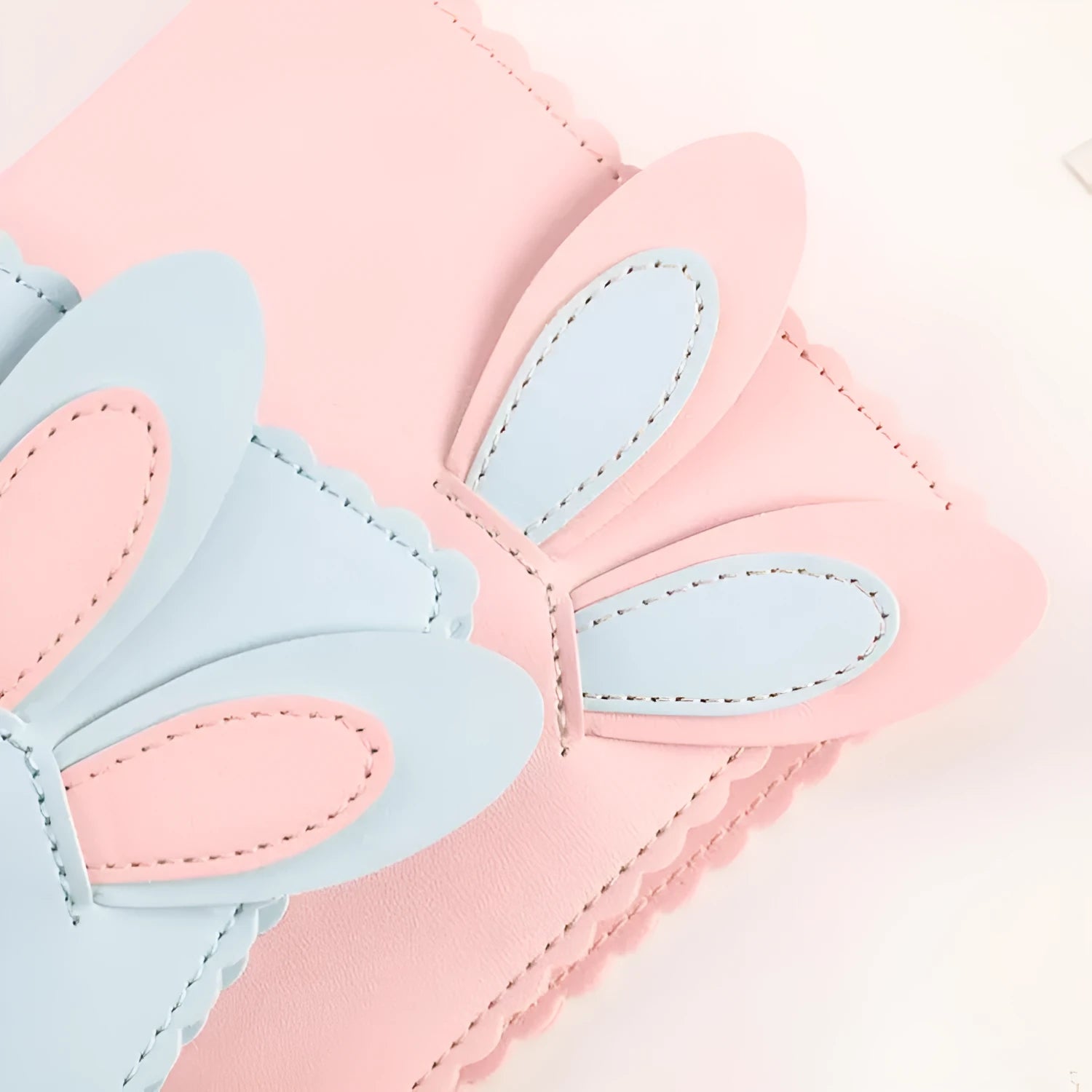 Cute bunny mini photo album with loose-leaf pages in pink, blue, or white colour options