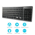 White universal Bluetooth keyboard for iPad tablets and mobile phones showing 104 keys
