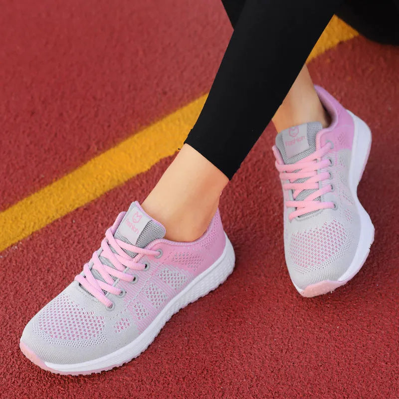 Women's high top casual shoes in white with artificial PU upper and flat board sole design